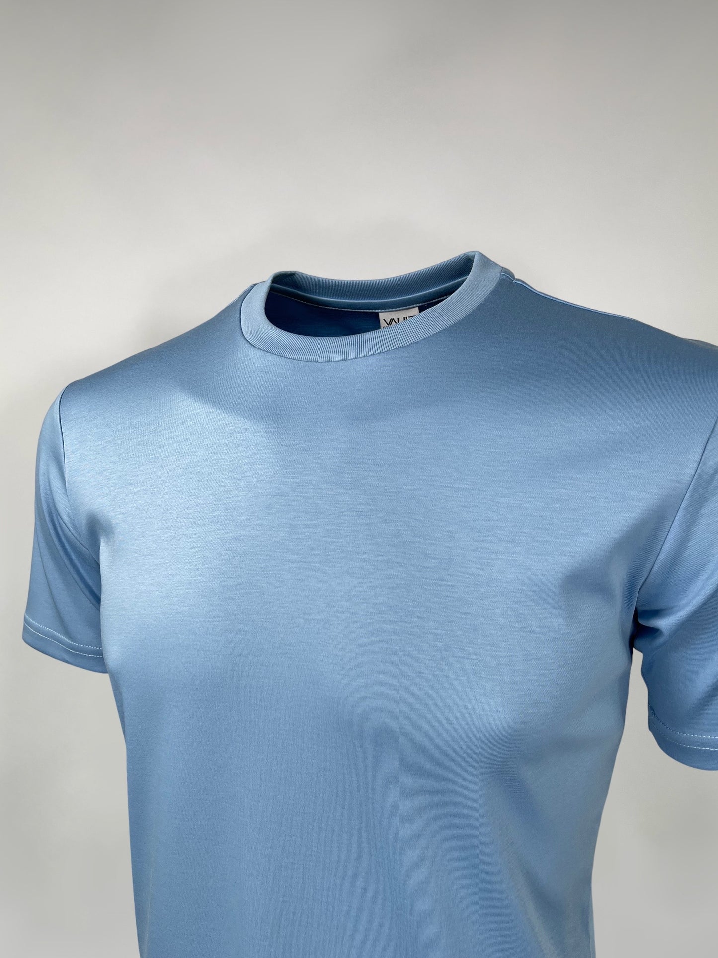 Junior Light Blue Mercerised Cotton T-shirt