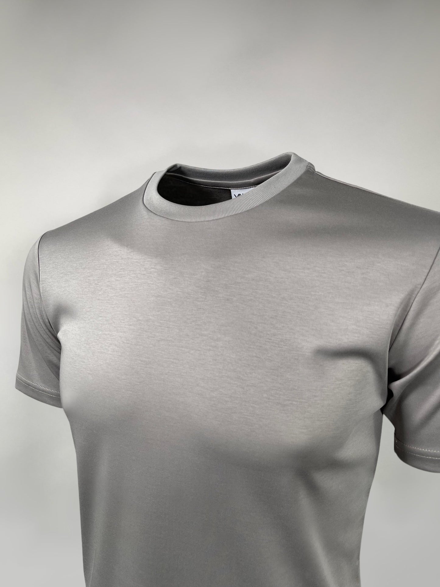 Junior Stone Grey Mercerised Cotton T-shirt
