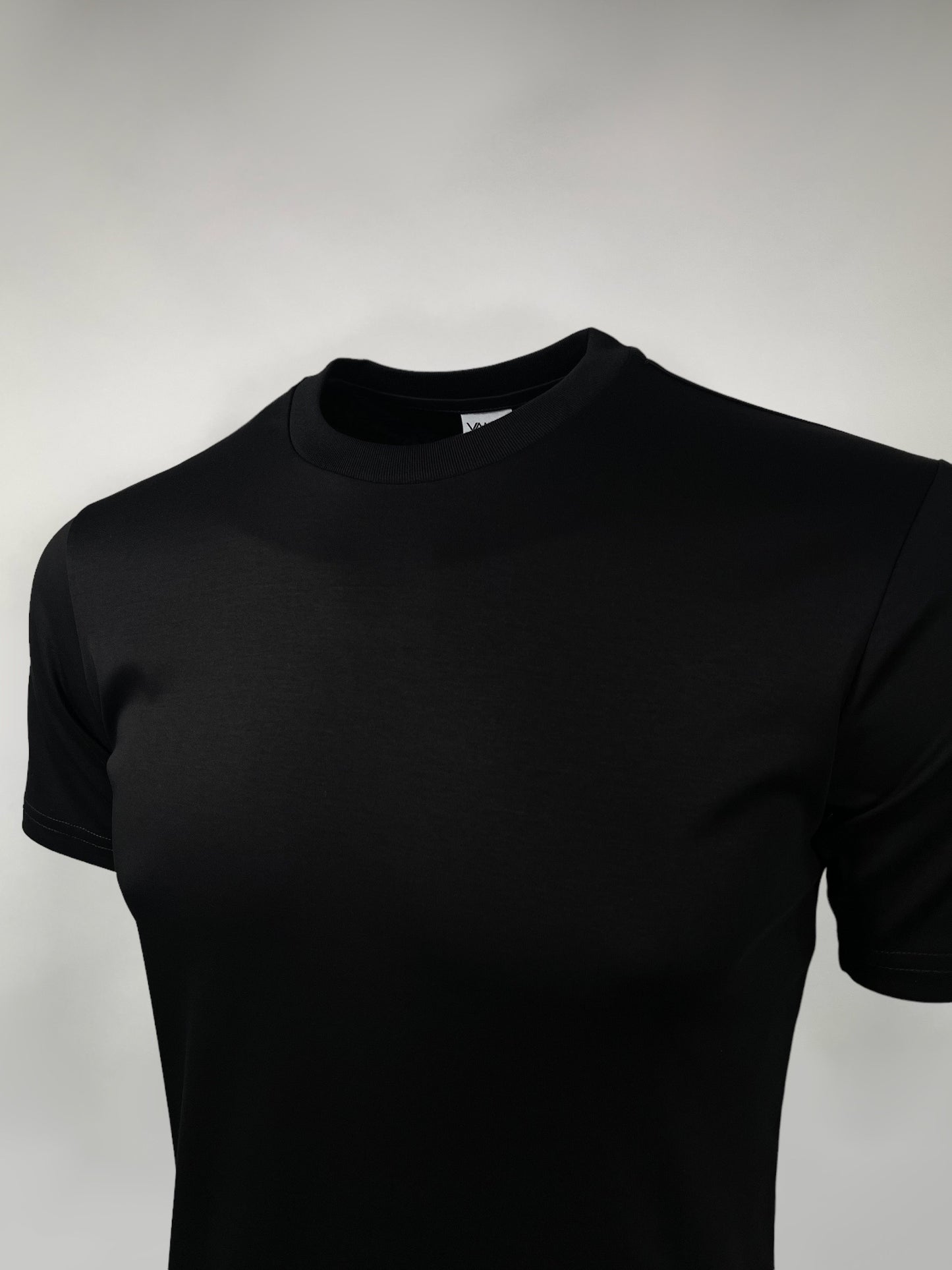 Junior Black Mercerised Cotton T-shirt