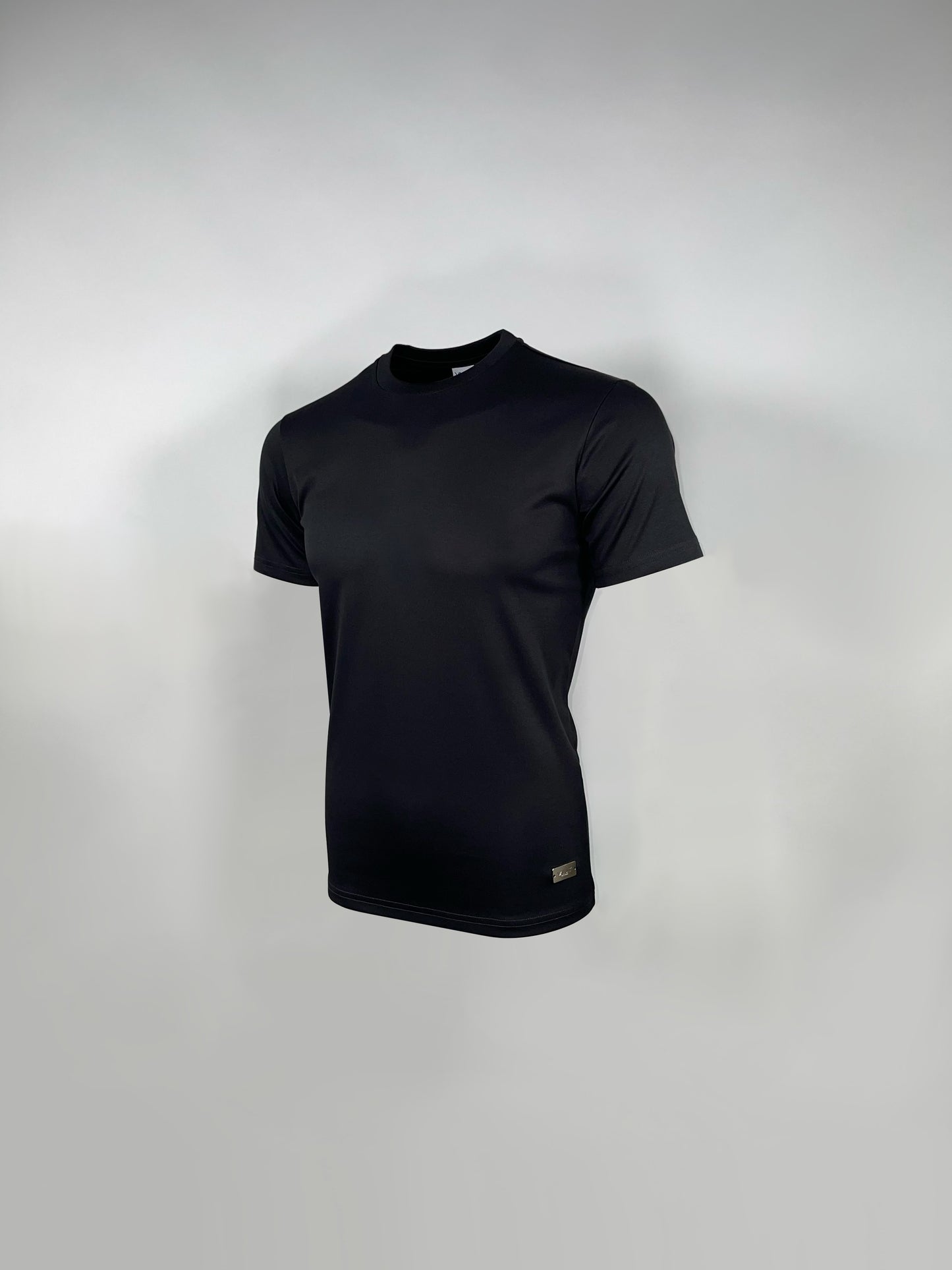 Junior Black Mercerised Cotton T-shirt