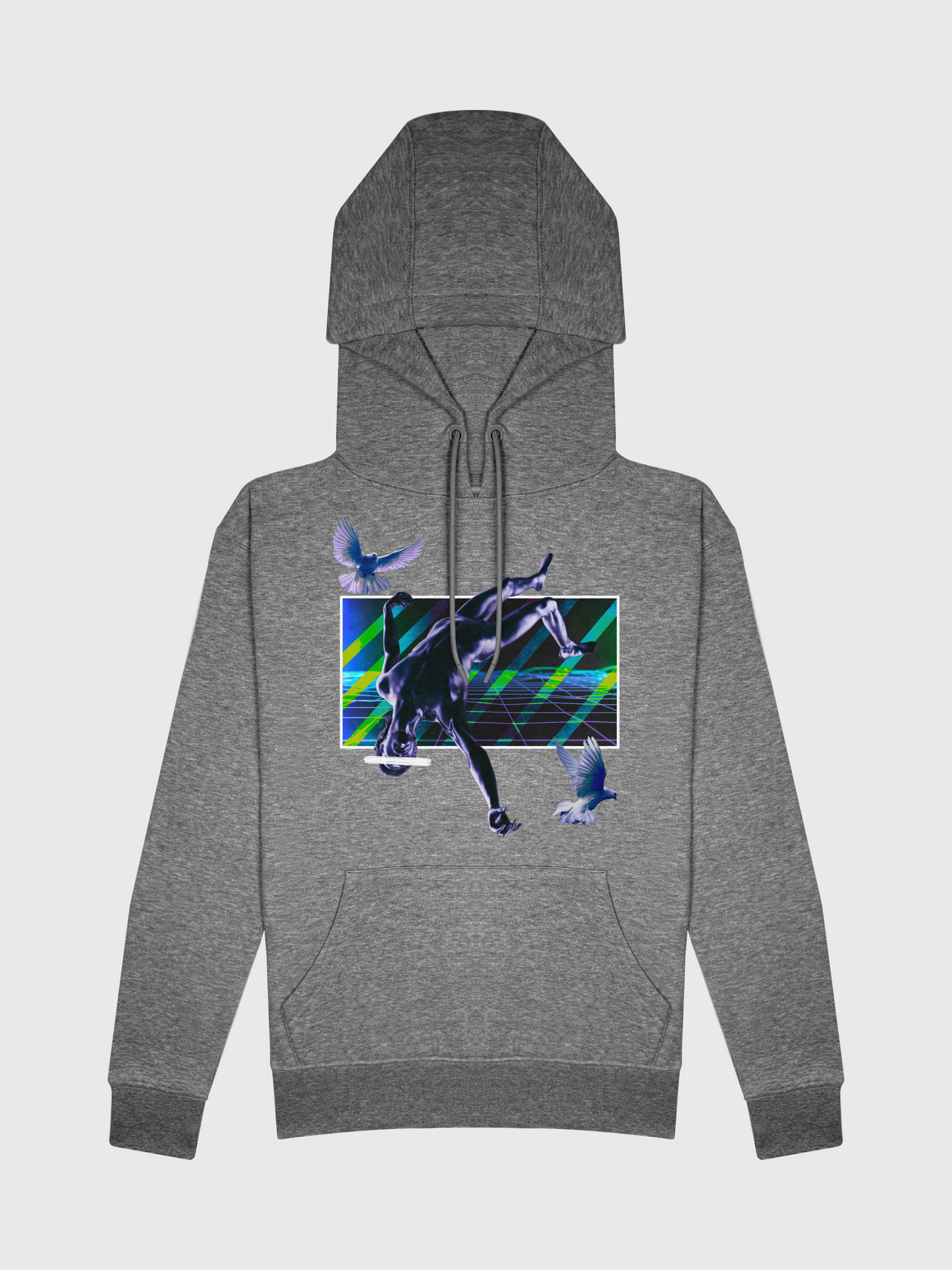 Grey Falling Android Hoodie