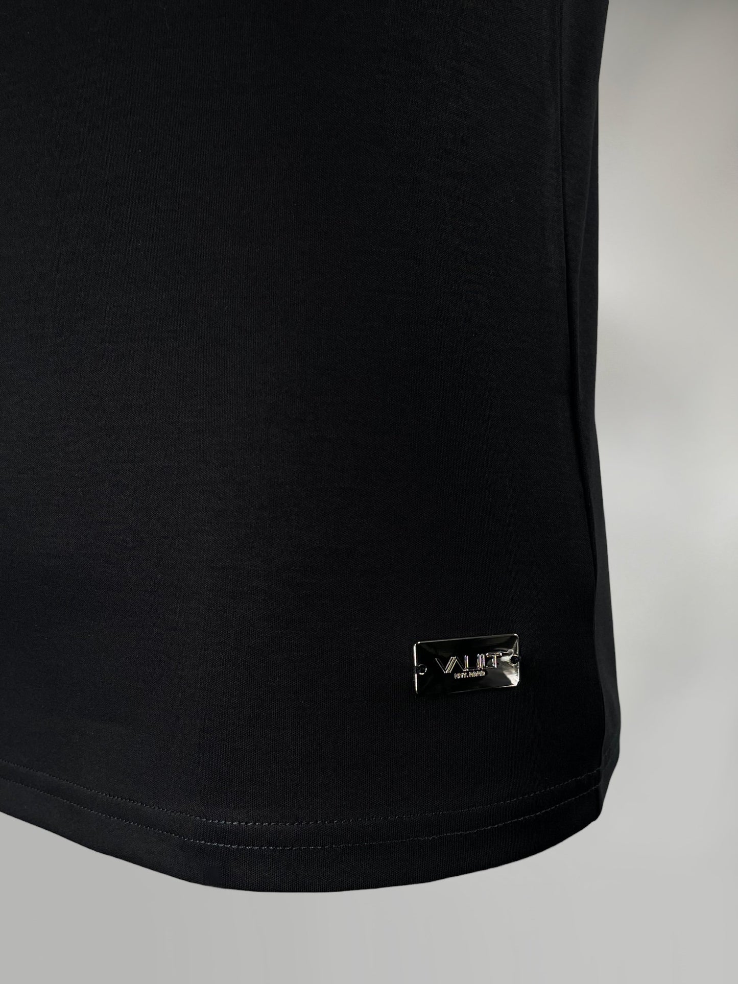 Junior Black Mercerised Cotton T-shirt