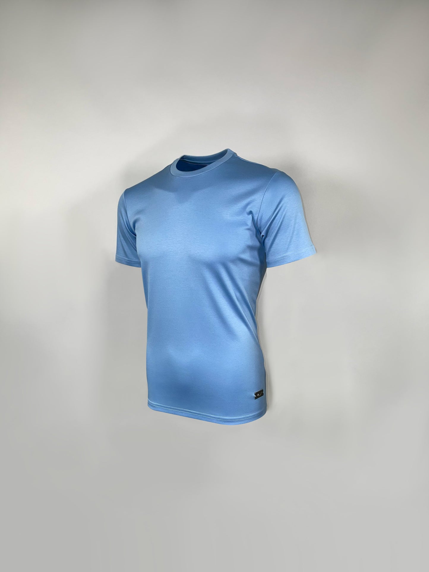 Junior Light Blue Mercerised Cotton T-shirt