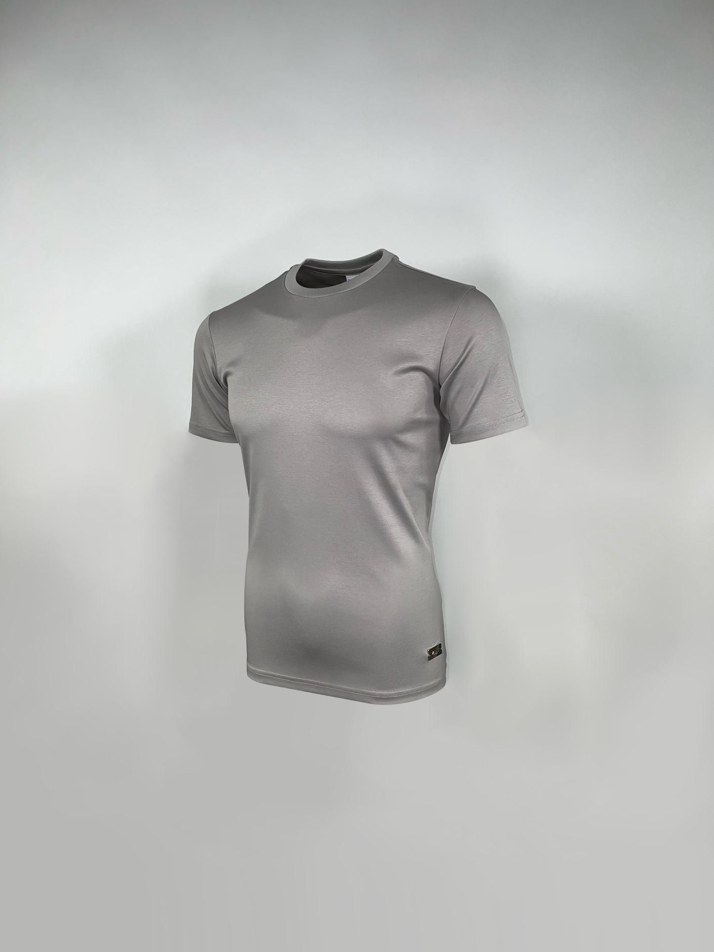Stone Grey Mercerised Cotton T-shirt