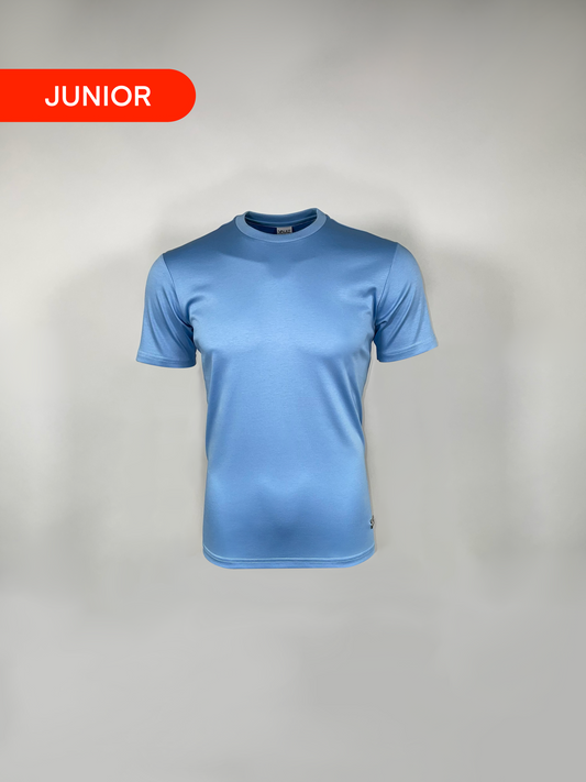 Junior Light Blue Mercerised Cotton T-shirt