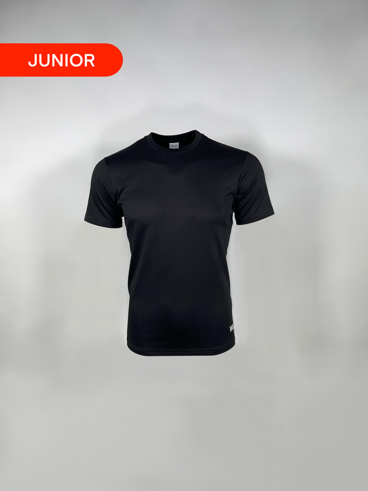 Junior Black Mercerised Cotton T-shirt