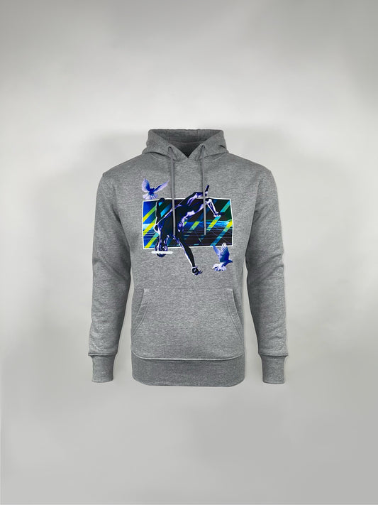 Grey Falling Android Hoodie