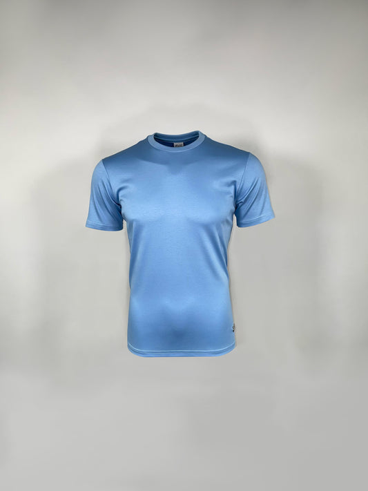 Light Blue Mercerised Cotton T-shirt